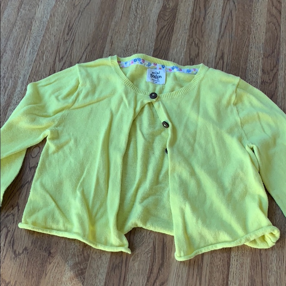 Mini Boden Yellow Cardigan